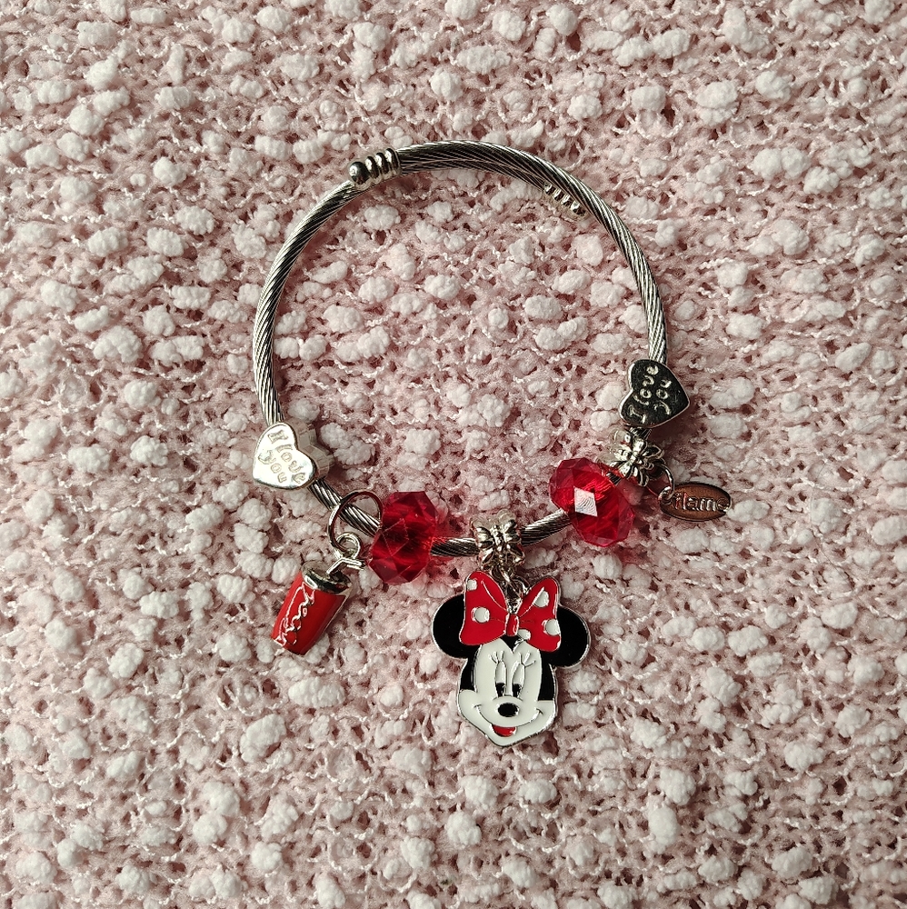 🎀Minnie Mouse Charm Bracelet with Red Accents🎀